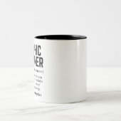 Funny Graphic Designer Dictionary Definition, Gift Tweekleurige Koffiemok (Center)