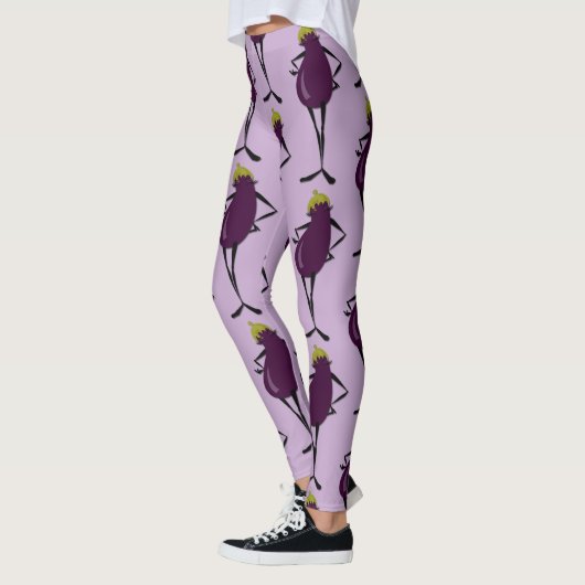 FUNNY GRAPHIC EGGPLANT LADY PATTERN LEGGINGS (Links)