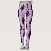 FUNNY GRAPHIC EGGPLANT LADY PATTERN LEGGINGS (Voorkant)