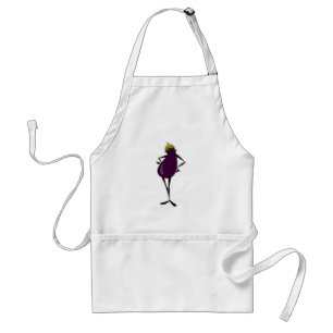 FUNNY GRAPHIC EGGPLANT LADY STANDARD APRON STANDAARD SCHORT