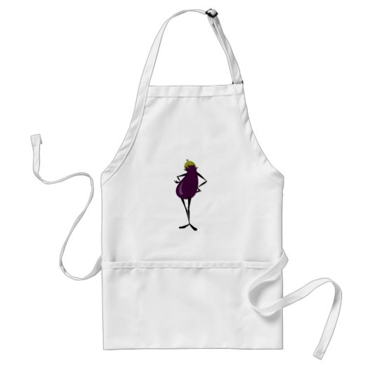 FUNNY GRAPHIC EGGPLANT LADY STANDARD APRON STANDAARD SCHORT (Voorkant)