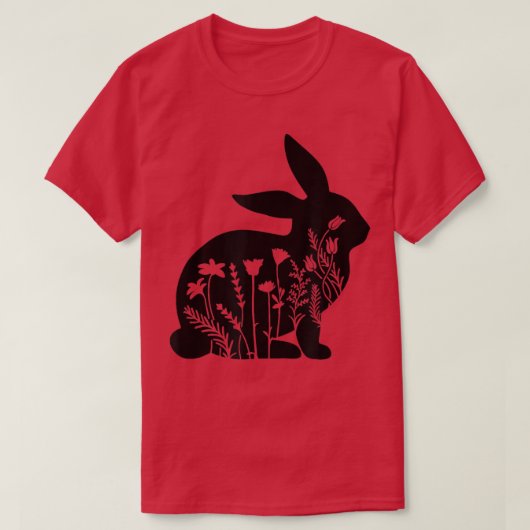 Funny Graphic Floral Rabbit mannen cadeau T-shirt (Design voorkant)