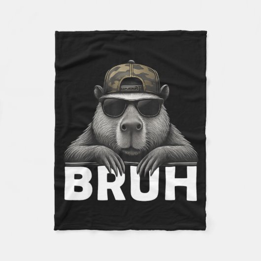 Funny Graphic Meme Capybara Bruh For Boys Girls Me Fleece Deken (Voorkant)