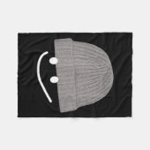 Funny Graphic Smile Face Men Women Cute Wool Hat W Fleece Deken (Voorkant (Horizontaal))