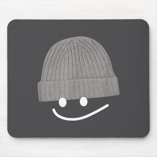 Funny Graphic Smile Face Men Women Cute Wool Hat W Muismat (Voorkant)