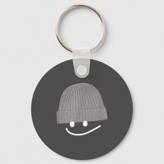 Funny Graphic Smile Face Men Women Cute Wool Hat W Sleutelhanger (Voorkant)
