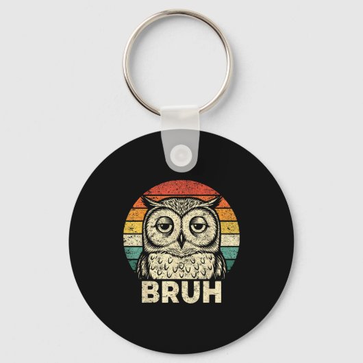 Funny Graphic Tees Owl Bruh For Boys Girls Men Wom Sleutelhanger (Voorkant)