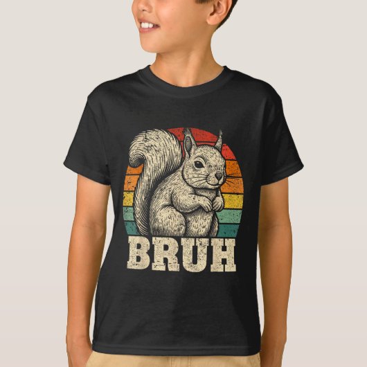 Funny Graphic Tees Squirrel Bruh For Boys Girls Me (Voorkant)