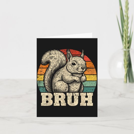 Funny Graphic Tees Squirrel Bruh For Boys Girls Me Kaart (Voorkant)