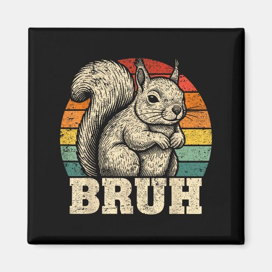Funny Graphic Tees Squirrel Bruh For Boys Girls Me Magneet (Voorkant)