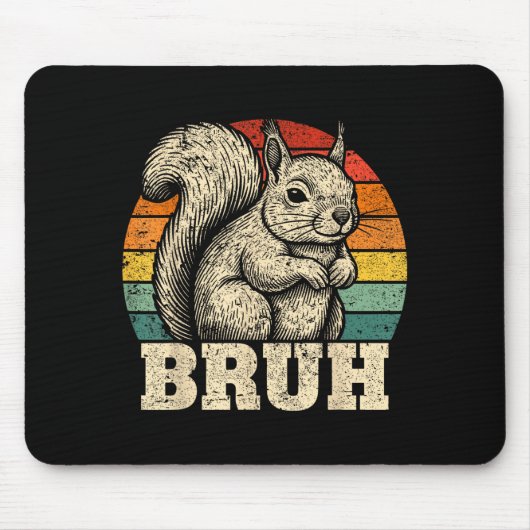 Funny Graphic Tees Squirrel Bruh For Boys Girls Me Muismat (Voorkant)