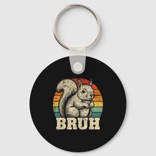 Funny Graphic Tees Squirrel Bruh For Boys Girls Me Sleutelhanger (Voorkant)