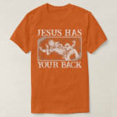 Funny Grappling Jesus heeft je rug T-shirt (Design voorkant)