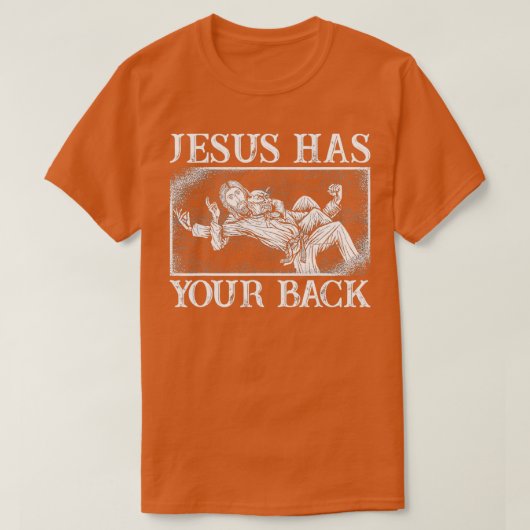 Funny Grappling Jesus heeft je rug T-shirt (Design voorkant)