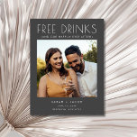 Funny Gratis Drinken Bruiloft Grijs Save the Date Aankondigingskaart<br><div class="desc">Maak uw grote dag onvergetelijk vanaf de allereerste aankondiging met onze "Funny Free Drinken Wedding Grey Save the Date" kaarten. Perfect mengen humor en elegantie, deze sparen de data zijn ontworpen om de toon te zetten voor een bruiloft gevuld met liefde, gelach en veel gratis drinken. Of je nu een...</div>