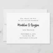 Funny Gratis Drinken Party Zwart-wit bruiloft Save The Date (Achterkant)