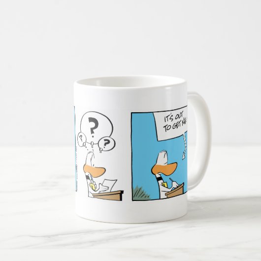 Funny Grativity Joke Cartoon Coffee Mok (Voorkant rechts)