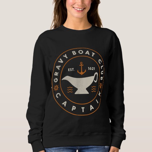 Funny Gravy Boat Captain Thanksgiving Trui (Voorkant)