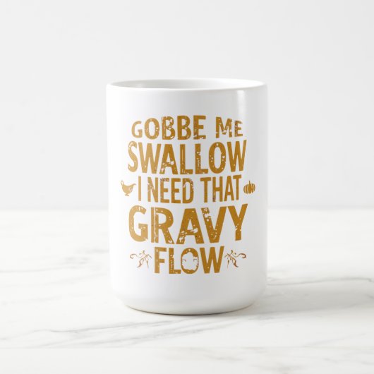 Funny Gravy Flow Thanksgiving Typography  Gif Koffiemok (Center)