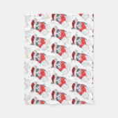 Funny Gray and White Tabby Cat Christmas Fleece Deken (Voorkant)