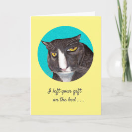 Funny Gray Cat Birthday Wenskaart Kaart