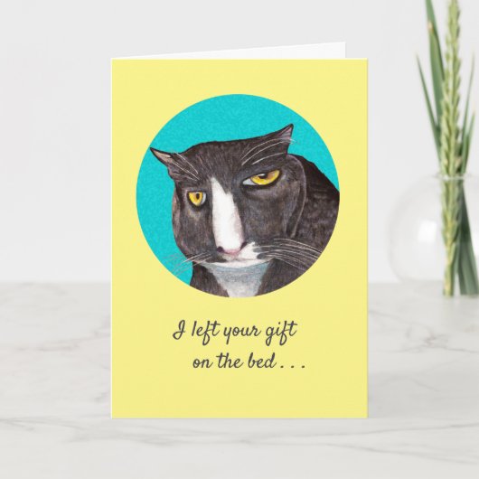 Funny Gray Cat Birthday Wenskaart Kaart (Voorkant)