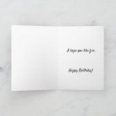 Funny Gray Cat Birthday Wenskaart Kaart (Binnen)