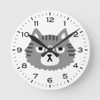 Funny Gray Tabby Cat Grouchy Cat