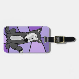 Funny Gray Wolf Art Bagagelabel
