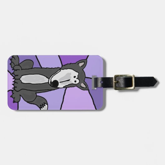 Funny Gray Wolf Art Bagagelabel (Voorkant horizontaal)