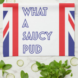 Funny Great British Bake van Saucy Pud Theedoek
