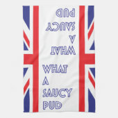 Funny Great British Bake van Saucy Pud Theedoek (Verticaal)