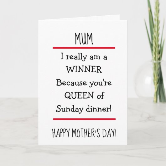 Funny Great Cook Cheeky Verse Happy Mothers Day Kaart (Voorkant)