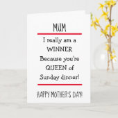 Funny Great Cook Cheeky Verse Happy Mothers Day Kaart (Gele Bloem)