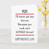 Funny Great Cook Cheeky Verse Happy Mothers Day Kaart (Gele Bloem)