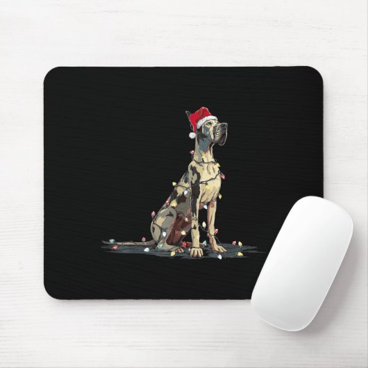Funny Great Dane Christmas Graphics Dog Lights Lov Muismat (Met muis)