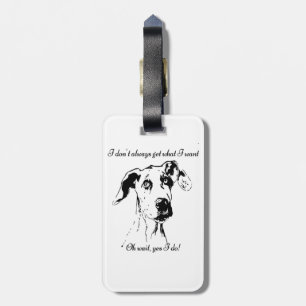 Funny Great Dane Dog Quote Bagagelabel