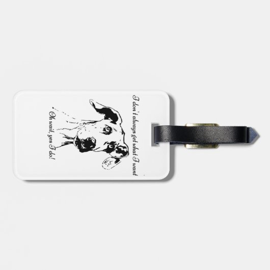Funny Great Dane Dog Quote Bagagelabel (Achterkant horizontaal)
