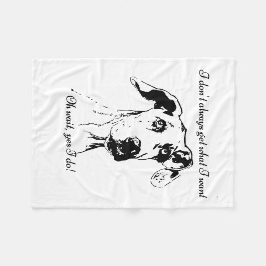 Funny Great Dane Dog Quote Fleece Deken (Voorkant (Horizontaal))