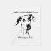 Funny Great Dane Dog Quote Fleece Deken (Voorkant)