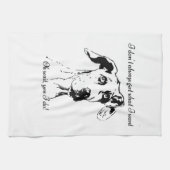 Funny Great Dane Dog Quote Theedoek (Horizontaal)