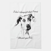 Funny Great Dane Dog Quote Theedoek (Verticaal)