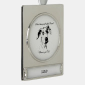 Funny Great Dane Dog Quote Verzilverd Banner Ornament (Rechts)