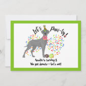 Funny Great Dane Pet Dog Donuts Birthday Party Kaart (Voorkant)