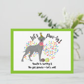 Funny Great Dane Pet Dog Donuts Birthday Party Kaart (Staand voorkant)
