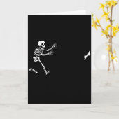 Funny Great Dane Running Skeleton Halloween Kaart (Gele Bloem)