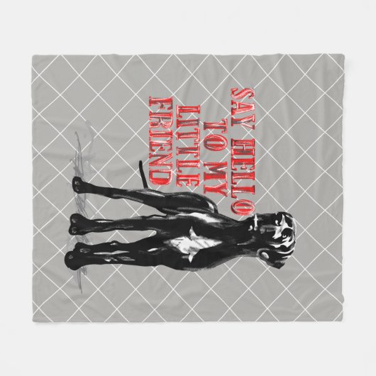 Funny Great Dane Salute Fleece Deken (Voorkant (Horizontaal))