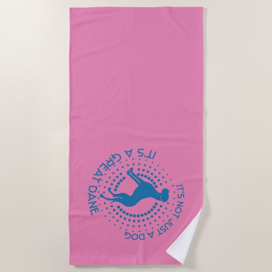 Funny Great Dane Shower Curtain Wash Cloth Strandlaken (Voorkant)