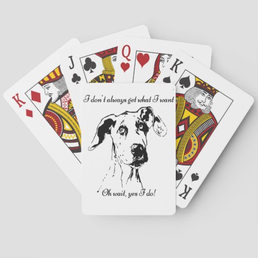 Funny Great Dane Spoiled Dog Humor Quote Pokerkaarten (Achterkant)
