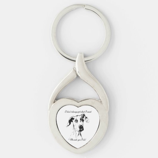 Funny Great Dane Spoiled Dog Humor Quote Sleutelhanger (Voorkant)